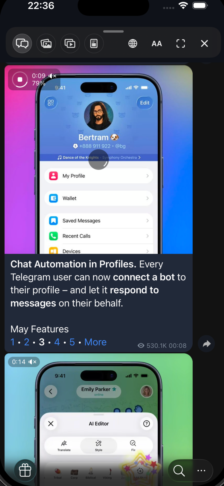 View channel chat layout
