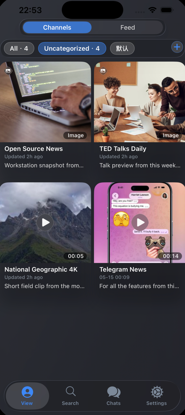View channels overview